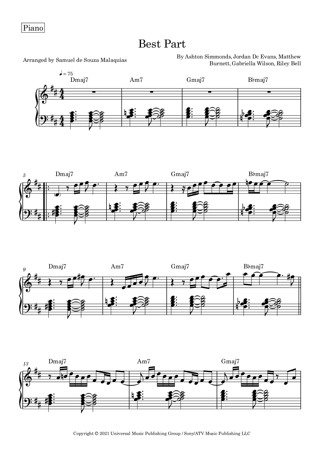 Best Part (arr. SAMUEL DE SOUZA MALAQUIAS)