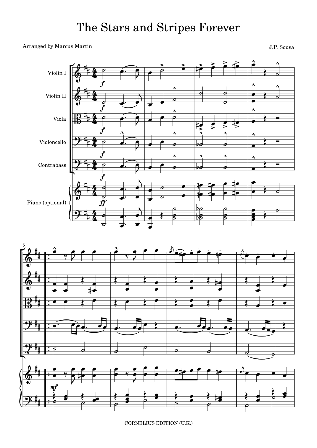 The Stars and Stripes Forever arr. for string orchestra (arr. Marcus Martin)