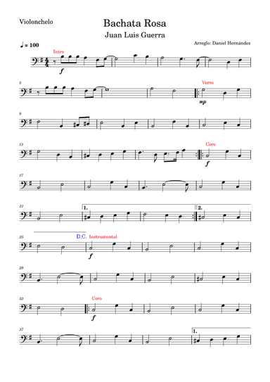 Bachata Rosa (arr. Daniel Hernandez)