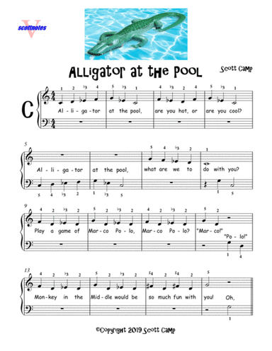Alligator at the Pool (Solo for First Year Piano)