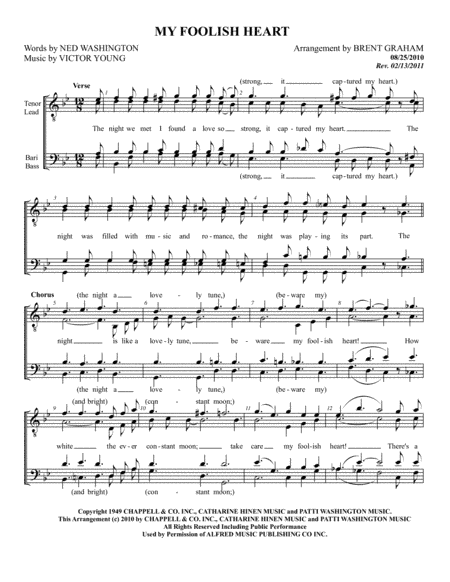 My Foolish Heart (arr. Brent Graham)