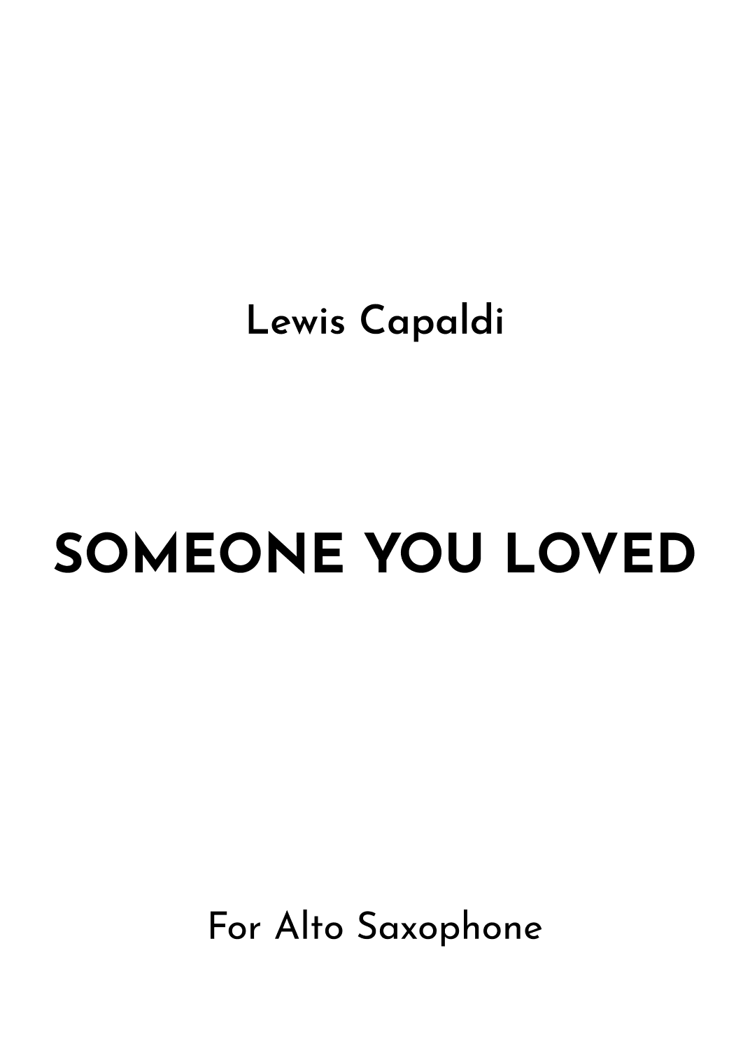 Someone You Loved (arr. Jireh J.)