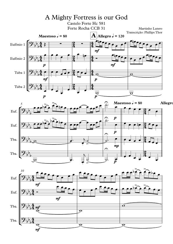 A mighty fortress is our God - Ein feste Burg ist unser Gott - Tuba Quartet