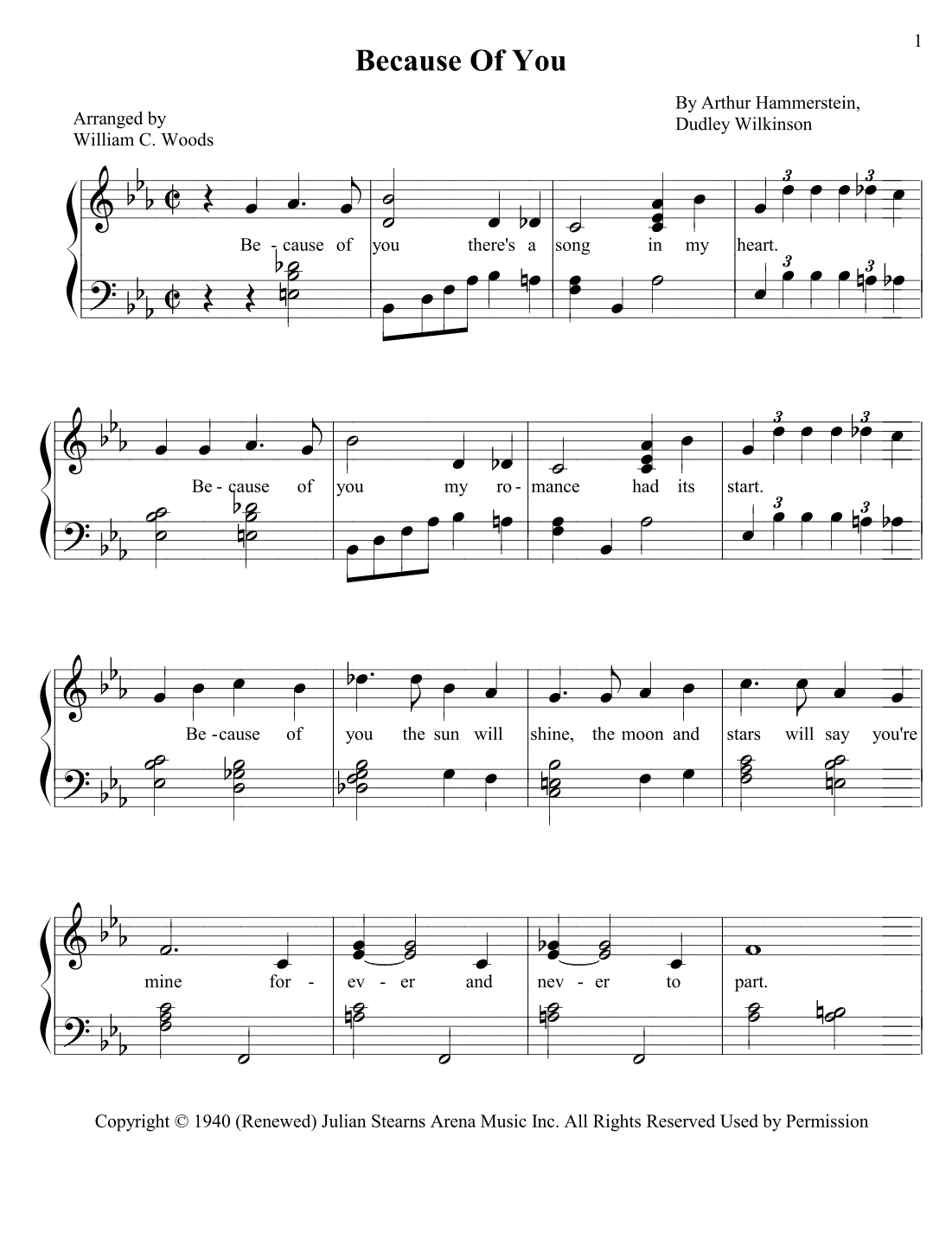 Because Of You (arr. William C. Woods)