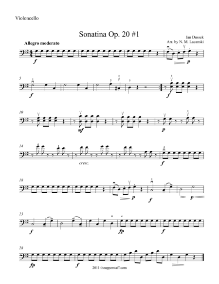 Sonatina Op. 20 #1 (arr. Nick Lacanski)