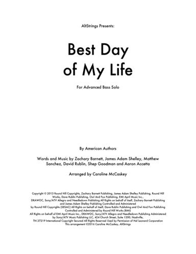 Best Day Of My Life (arr. Caroline McCaskey)