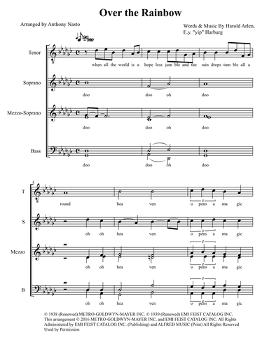 Over The Rainbow (arr. Anthony Nasto)