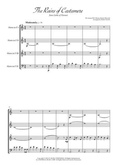 The Rains Of Castamere (arr. Robert Newth)