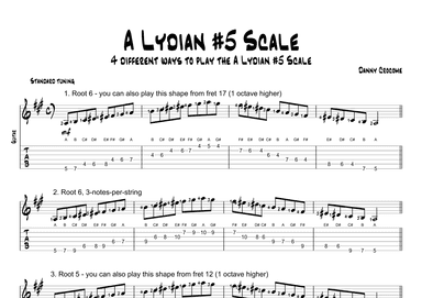 A Lydian #5 Scale (4 Ways to Play)