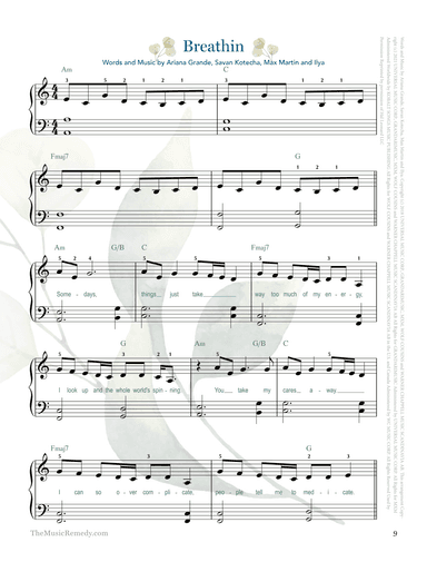 Breathin (arr. Gaili Schoen for TheMusicRemedy.com)