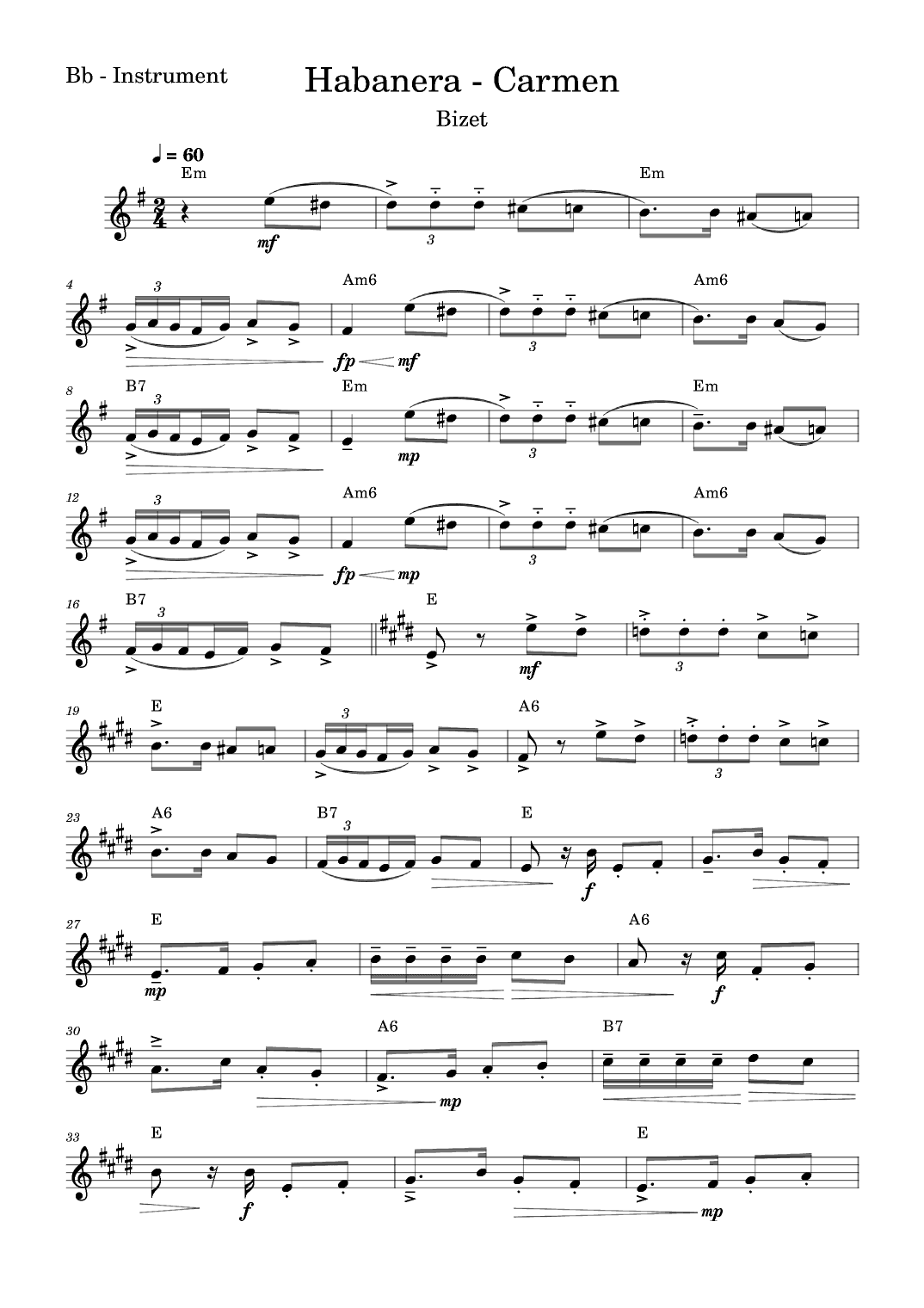 Habanera - Carmen (arr. Fabio Eduardo de Oliveira)