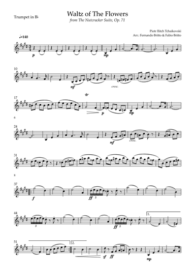 Waltz of The Flowers - from Nutcracker (P. I. Tchaikovsky) for Trumpet in Bb Solo (arr. Fabio Britto)