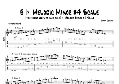Eb Melodic Minor #4 Scale (4 Ways to Play)