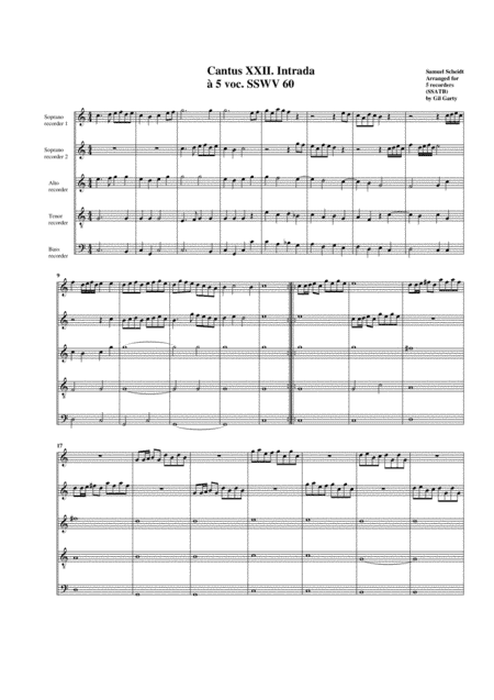 Intrada SSWV 60 (arrangement for 5 recorders) (arr. Gil Garty)