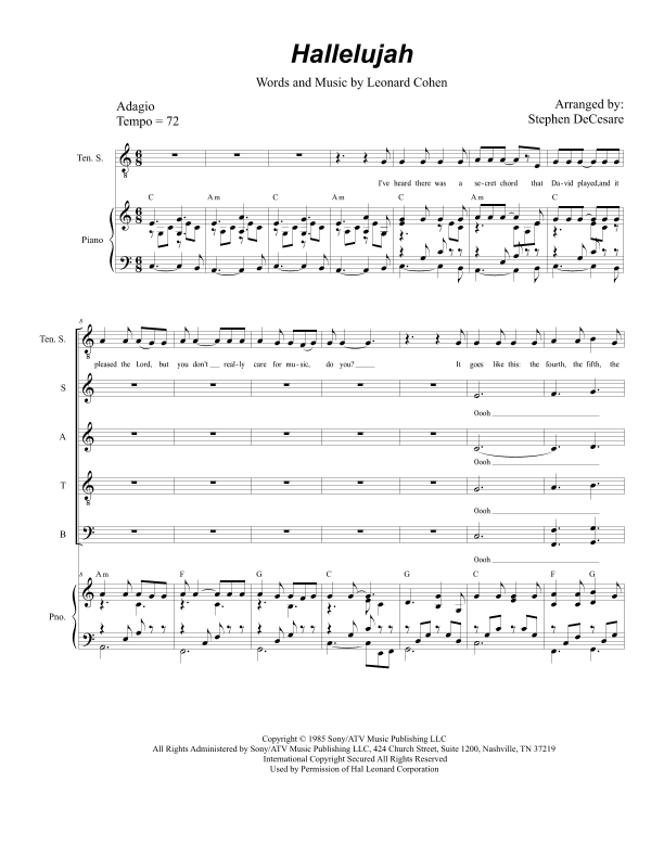 Hallelujah (arr. Stephen DeCesare)