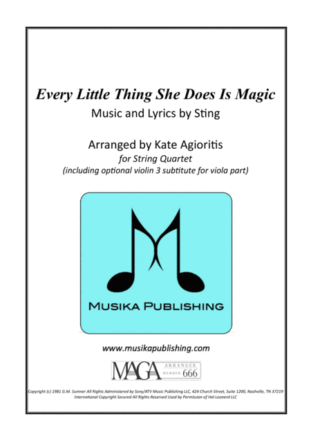 Every Little Thing She Does Is Magic (arr. Kate Agioritis)
