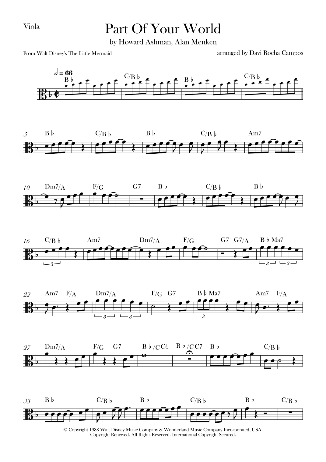 Part Of Your World (arr. Davi Rocha Campos)