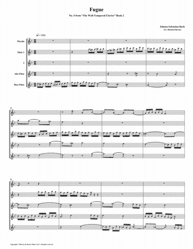 Fugue 04 from Well-Tempered Clavier, Book 2 (Flute Quintet) (arr. Richard Byrnes)