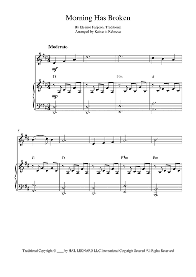 Morning Has Broken (arr. Kaiserin Rebecca)
