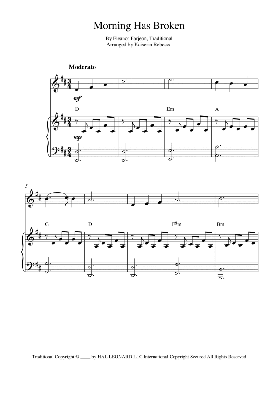 Morning Has Broken (arr. Kaiserin Rebecca)