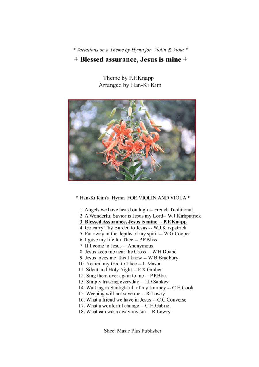 Blessed Assurance, Jesus is mine (For Violin and Viola) (arr. Han-Ki Kim)