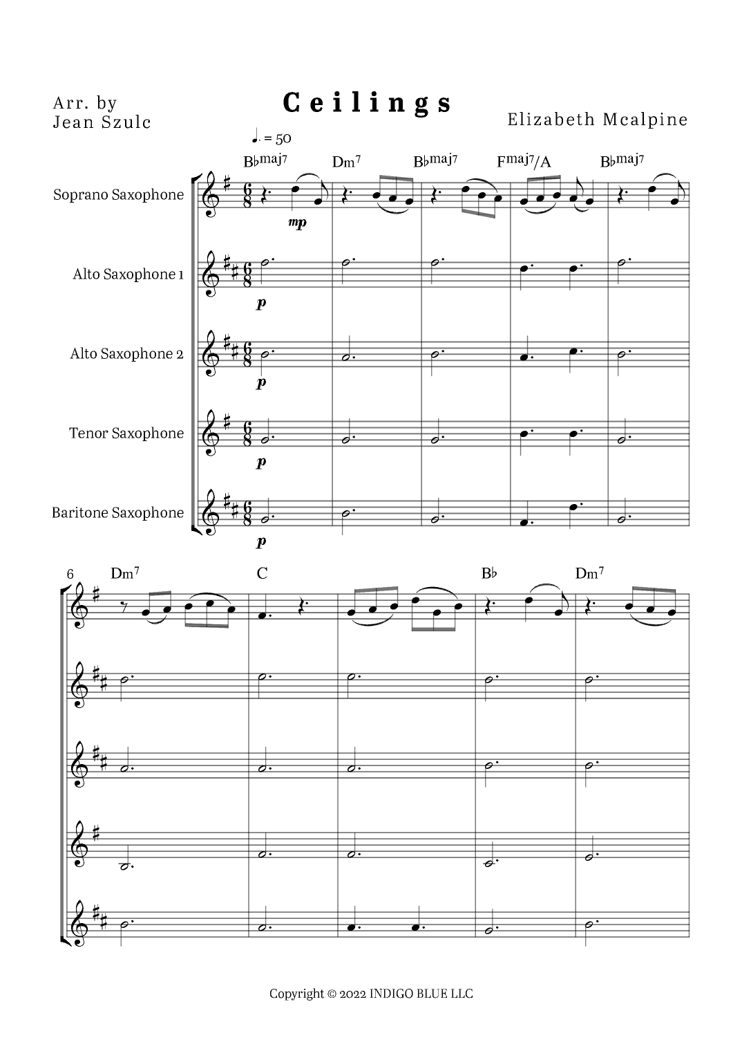 Ceilings (arr. Jean Szulc)