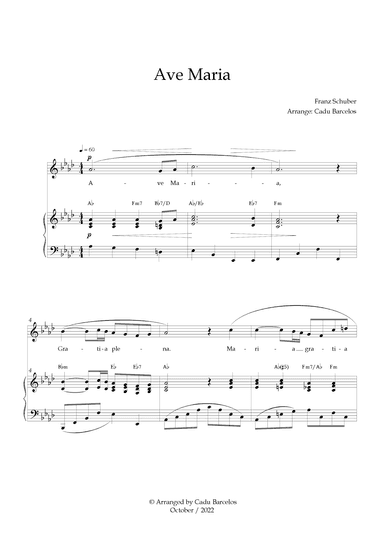 Ave Maria - Schubert Ab Major Chords (arr. Cadu Barcelos)