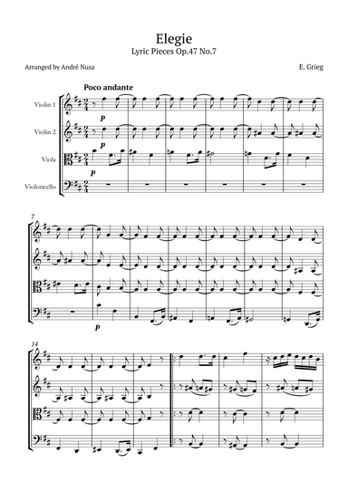 Lyric Pieces Op.47 No.7 (arr. André Nusa)