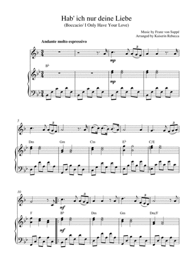 Hab' ich nur deine Liebe (Boccacio/ I Only Have Your Love) (arr. Kaiserin Rebecca)