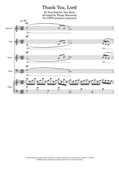 Thank You, Lord (arr. Thiago Marconato)