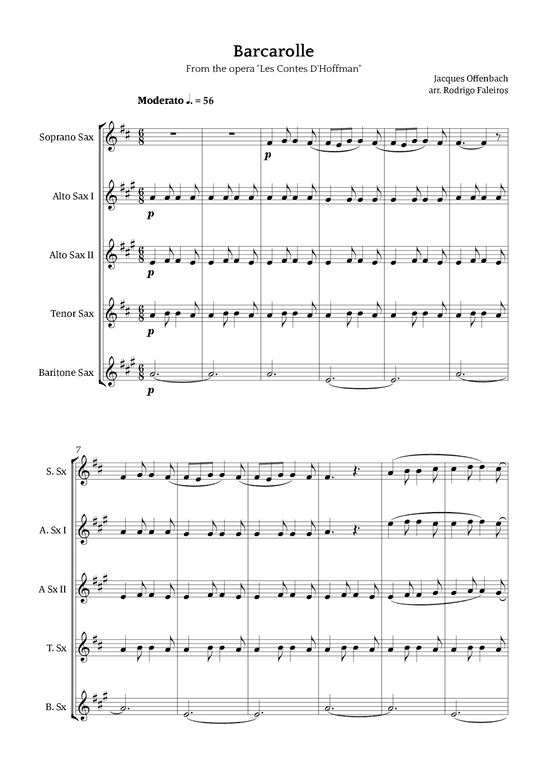 Barcarolle - Belle Nuit, O Nuit D'Amour (arr. Rodrigo Faleiros)