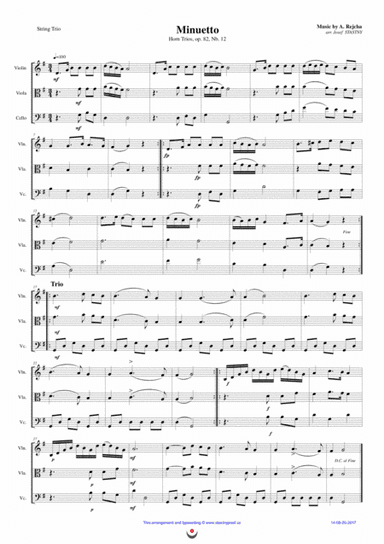 Horn Trios, Nb. 12 MENUET and Nb. 23 MENUET (arr. Josef STASTNY)