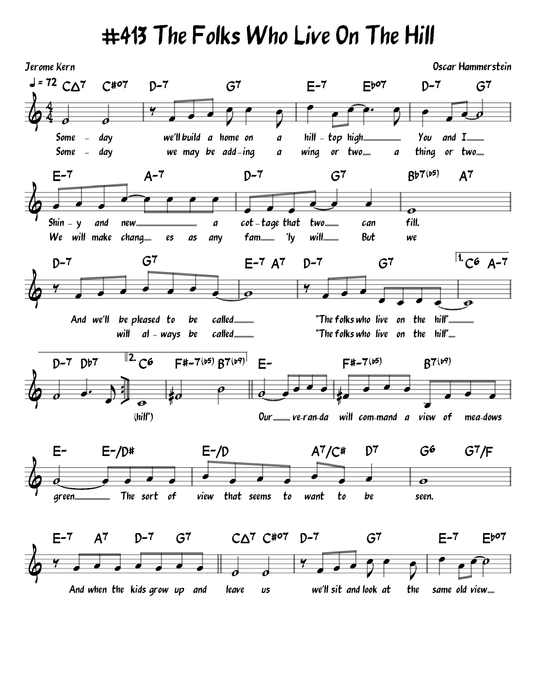 The Folks Who Live On The Hill (arr. John Fries)