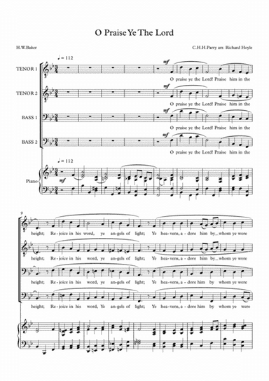 O Praise Ye The Lord (arr. Richard Hoyle)
