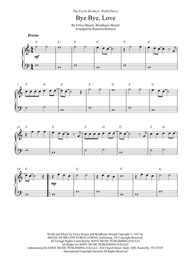 Bye Bye Love (arr. Kaiserin Rebecca)