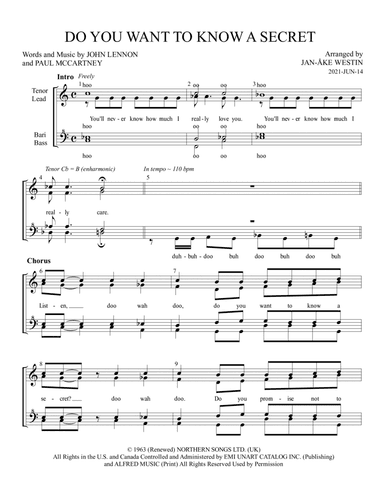 Do You Want To Know A Secret? (arr. Jan-Ake Westin)