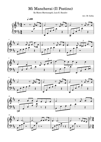 Mi Mancherai (arr. M. Galka)