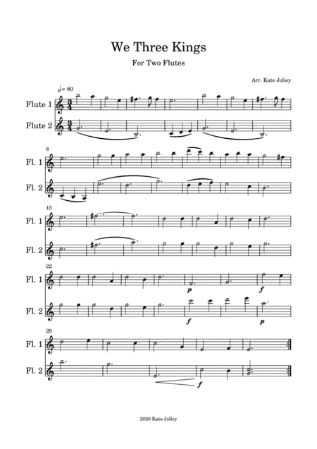 We Three Kings flute duet (arr. Kate Jolley)
