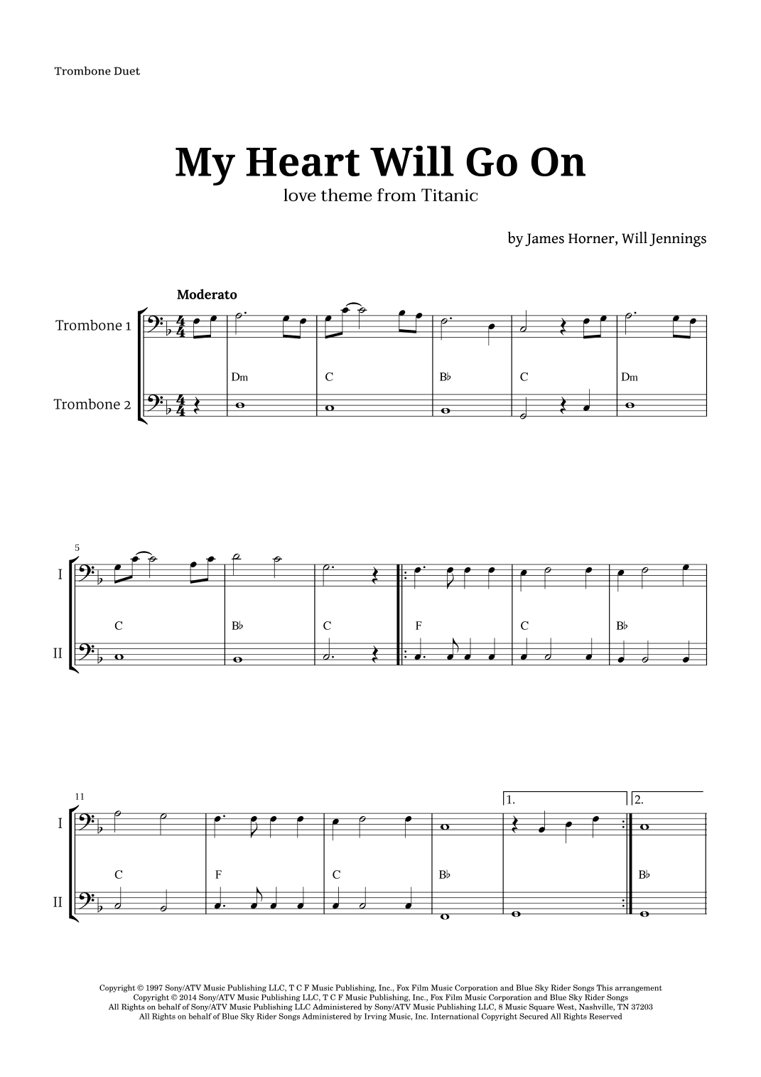 My Heart Will Go On (love Theme From 'titanic') (arr. Langanho)