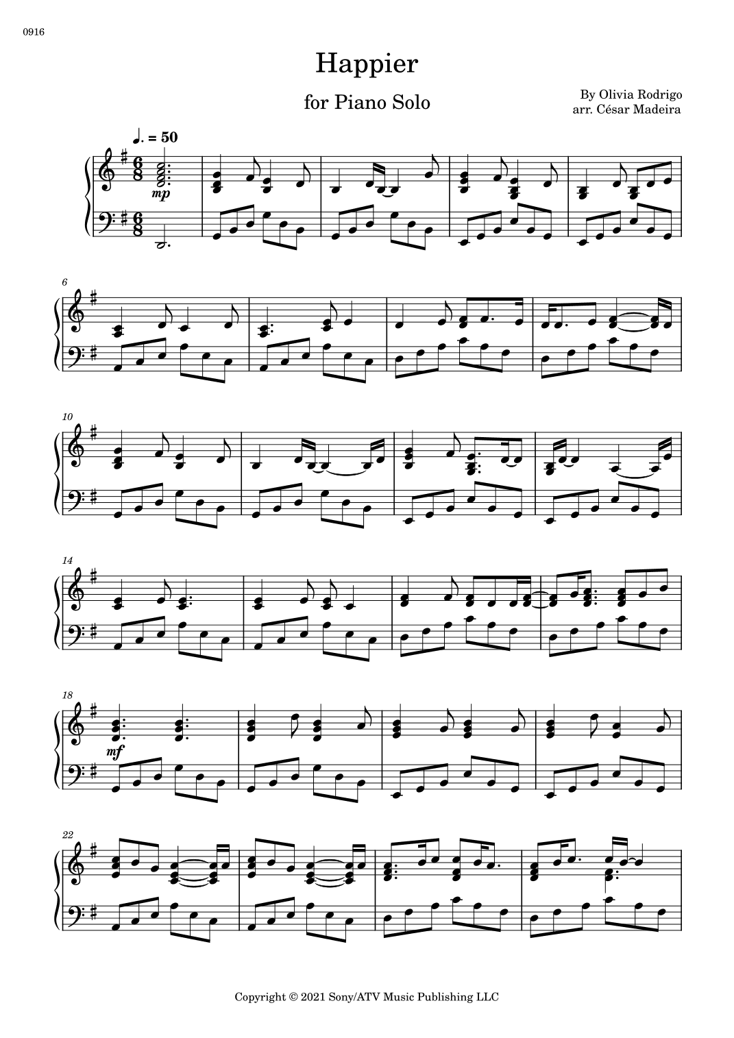 Happier (arr. César Madeira)