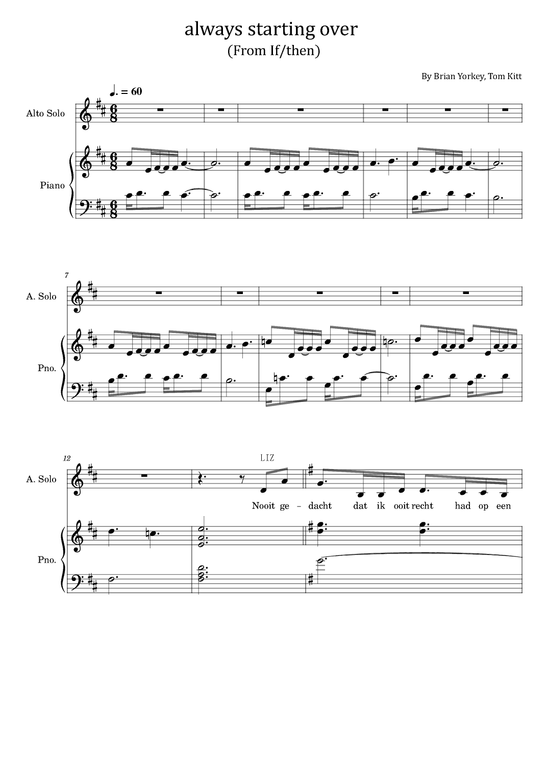 Always Starting Over (arr. poon)