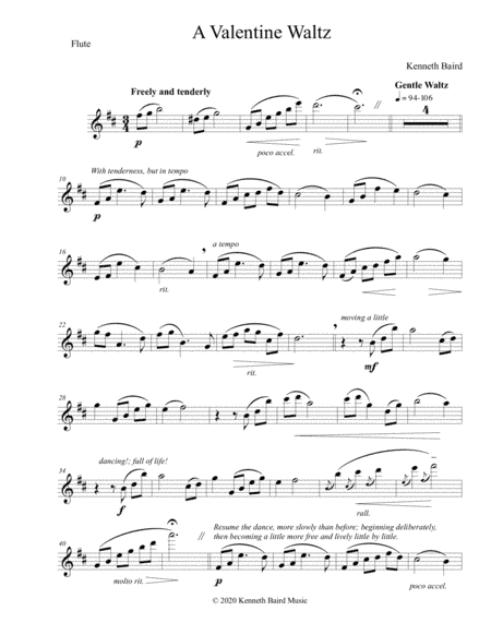 A Valentine Waltz for flute and piano