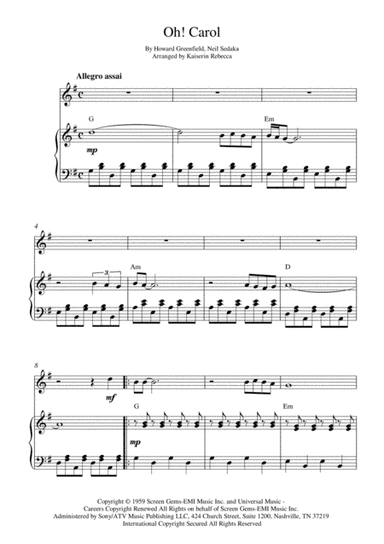 Oh! Carol (arr. Kaiserin Rebecca)