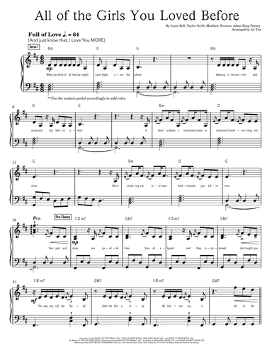 All Of The Girls You Loved Before (arr. AJ Tan)