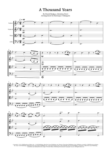 A Thousand Years (arr. Henrique F Mangoni)
