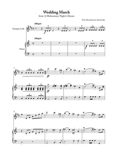 Wedding March - Short Version (arr. Karen Gueiros)
