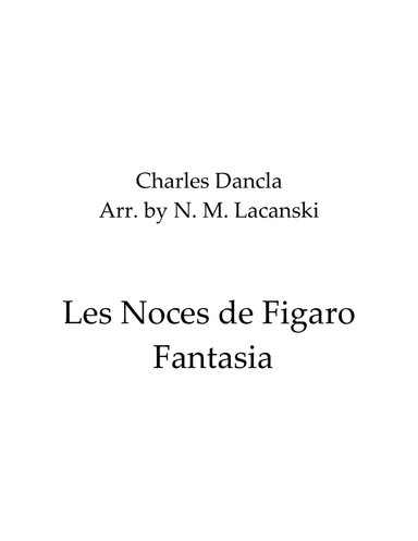 Les Noces de Figaro Fantasia (arr. Nick Lacanski)