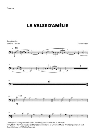 La Valse D'amelie (arr. Cadenza Editions)
