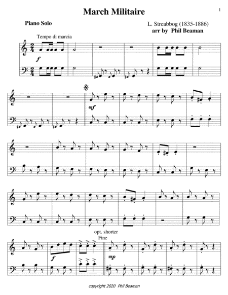 March Militaire-Piano Solo (arr. Phil Beaman)
