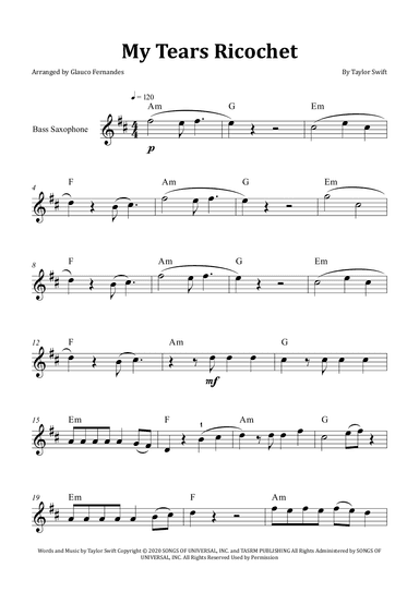 My Tears Ricochet (arr. Glauco Fernandes)